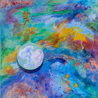 Watery Square with Bubble